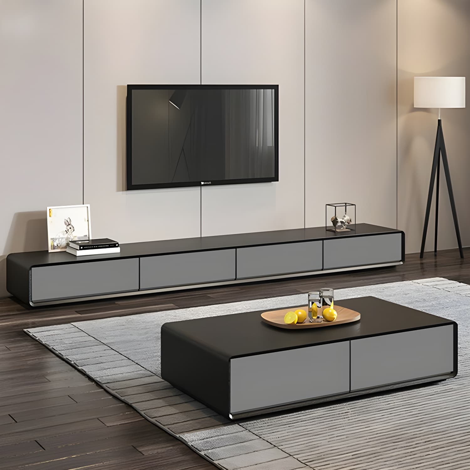 Modern Wood Coffee Table with Drawers - Rectangular Shape and Storage Included - image 19
