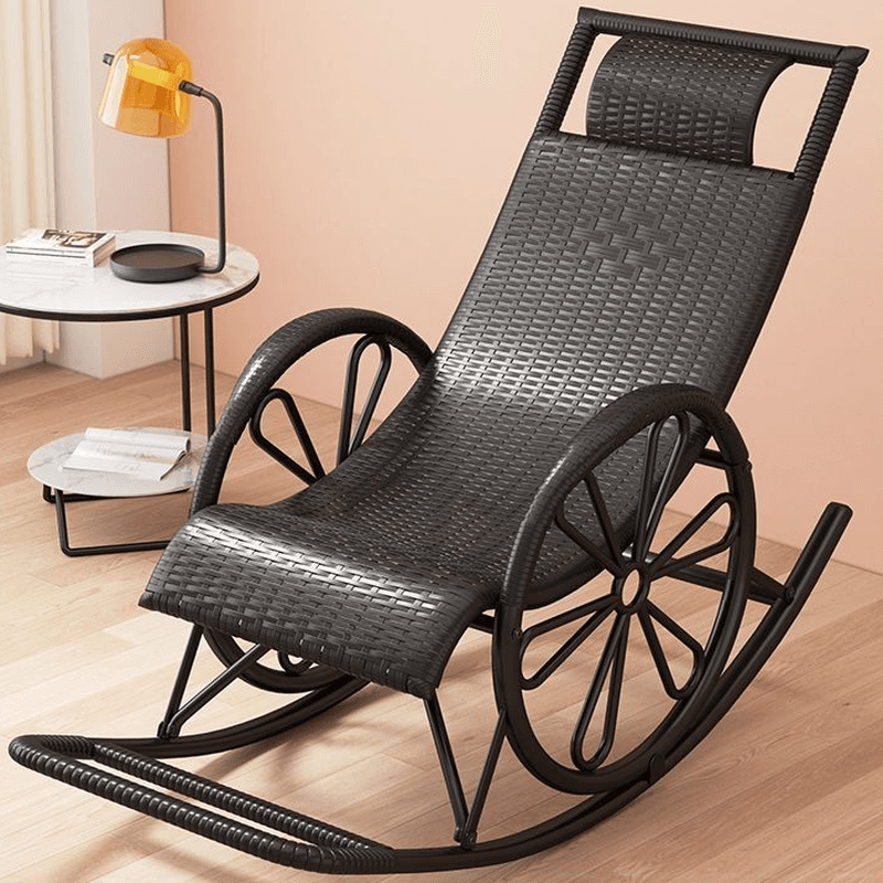 Craftsman Cane Porch Rocker with Round Arm