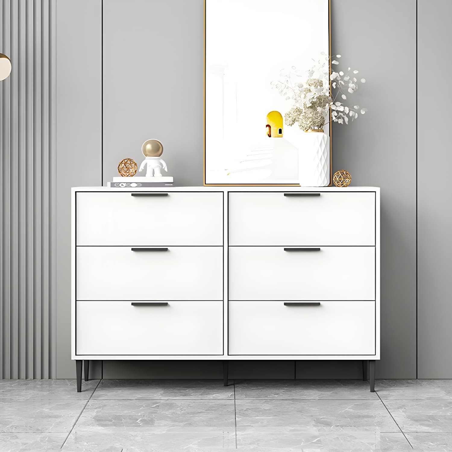 Modern Horizontal Storage Chest Dresser Wooden Storage Chest with Drawers - image 14