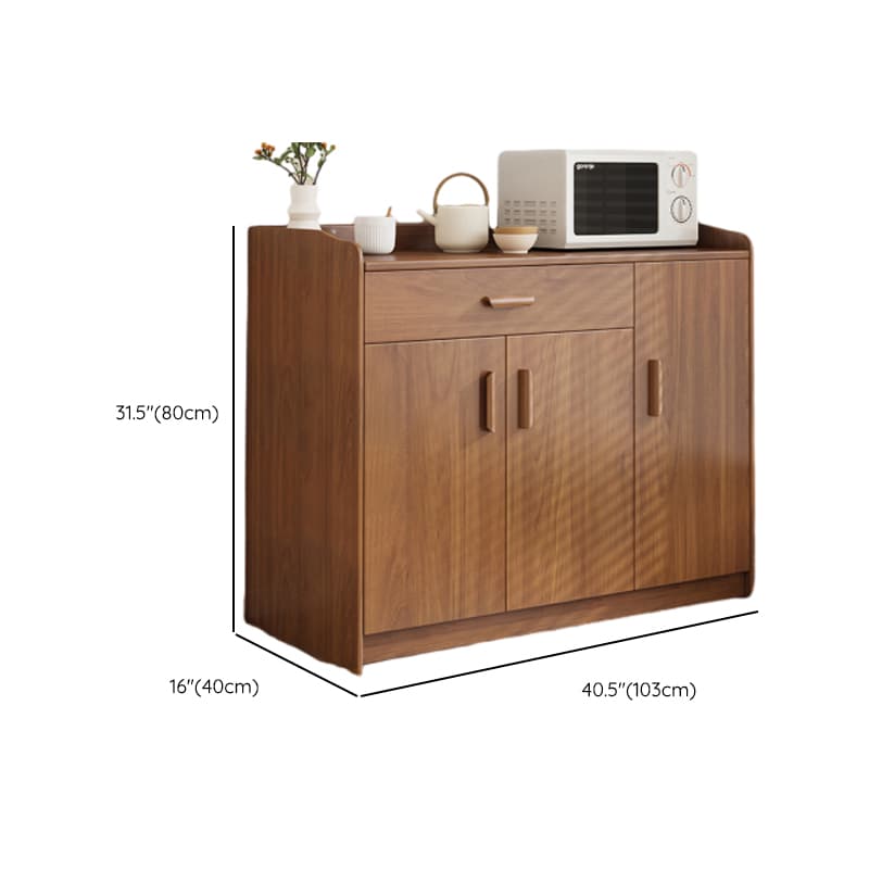 Modish Sideboard/Microwave Shelf Cabinet with Multiple Drawers, Narrow Size, 1 to 3 Shelves, Larder Storage, Timber Countertop, and Various Doors - image 15