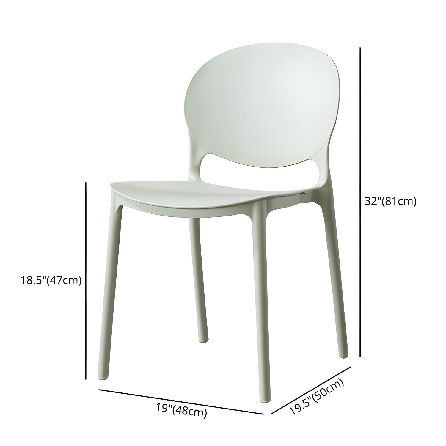 Scandinavian Armless Dining Chairs Stackable Plastic Open Back Side Chair - image 30