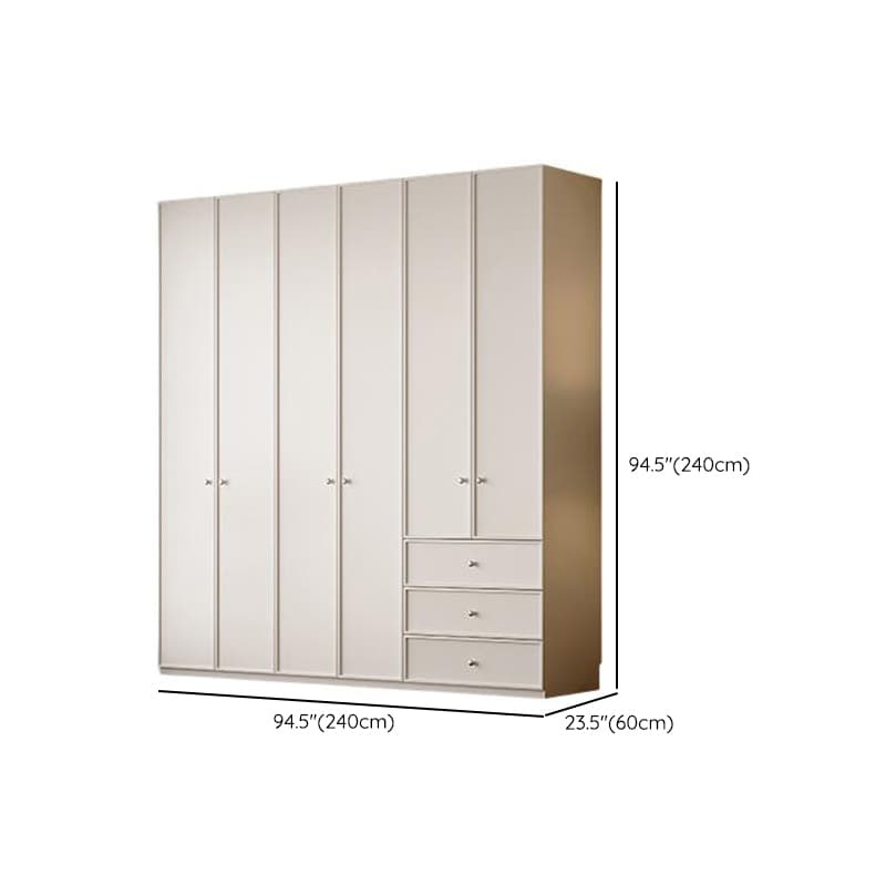 Chalk Modern Wooden Standalone Almirah with 3-Drawer/6-Drawer, Interior Shelves, and Hanging Rod - image 20