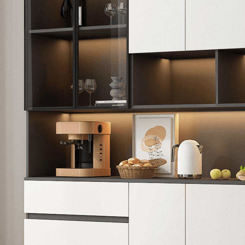 Two Toned Unclosed & Self-supporting Wide Sideboard with 2 Shelves & Benchtop - image 21