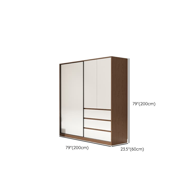 3-Door Scandinavian Soft-Close Drawers Wooden 3-Door Wardrobe Armoire 23.62 inch - image 12