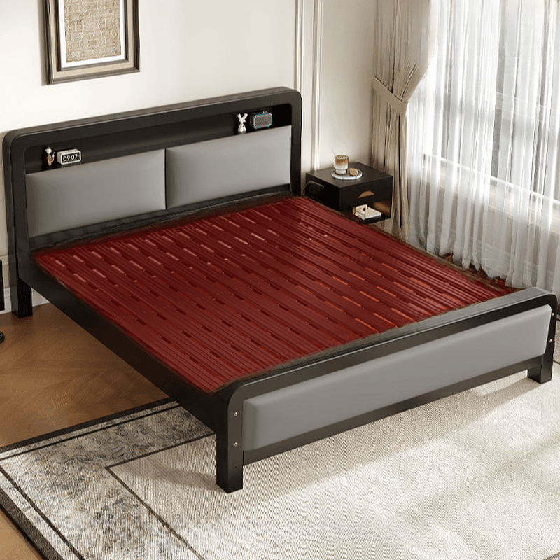Minimalist Solid Color Storage Bed with Iron Frame and Leg for Living Room - image 10