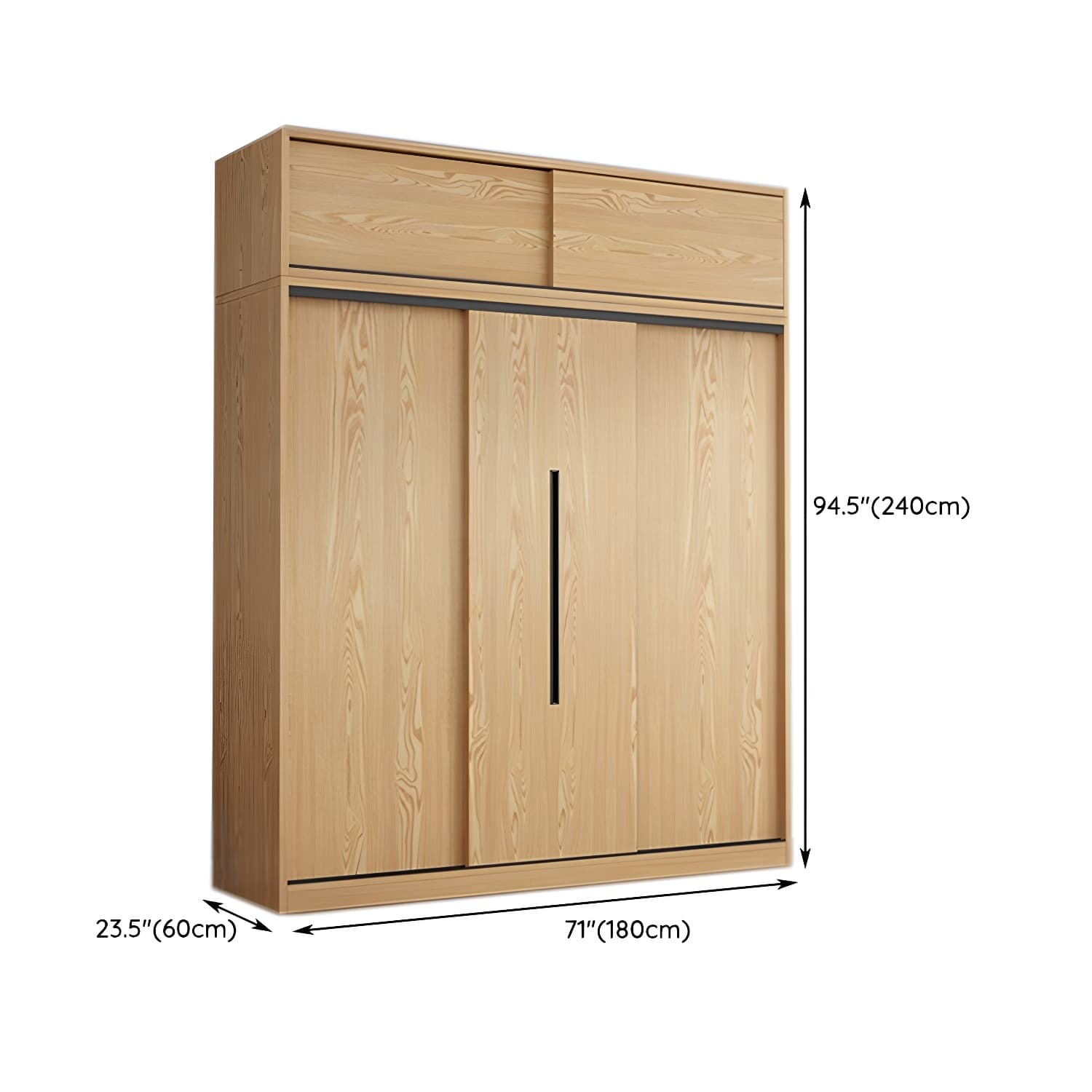 Contemporary Wood Sliding Cloth Rod Included Wardrobe for Bedroom - image 22