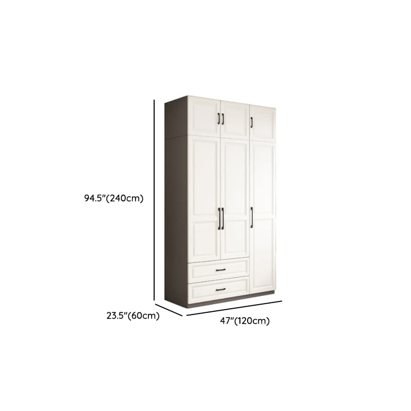 Chalk Minimalist Manufactured Wood Cabinet Armoire with 2-Drawer, Soft Close Door, Interior Shelves, and Clothing Rod - image 12