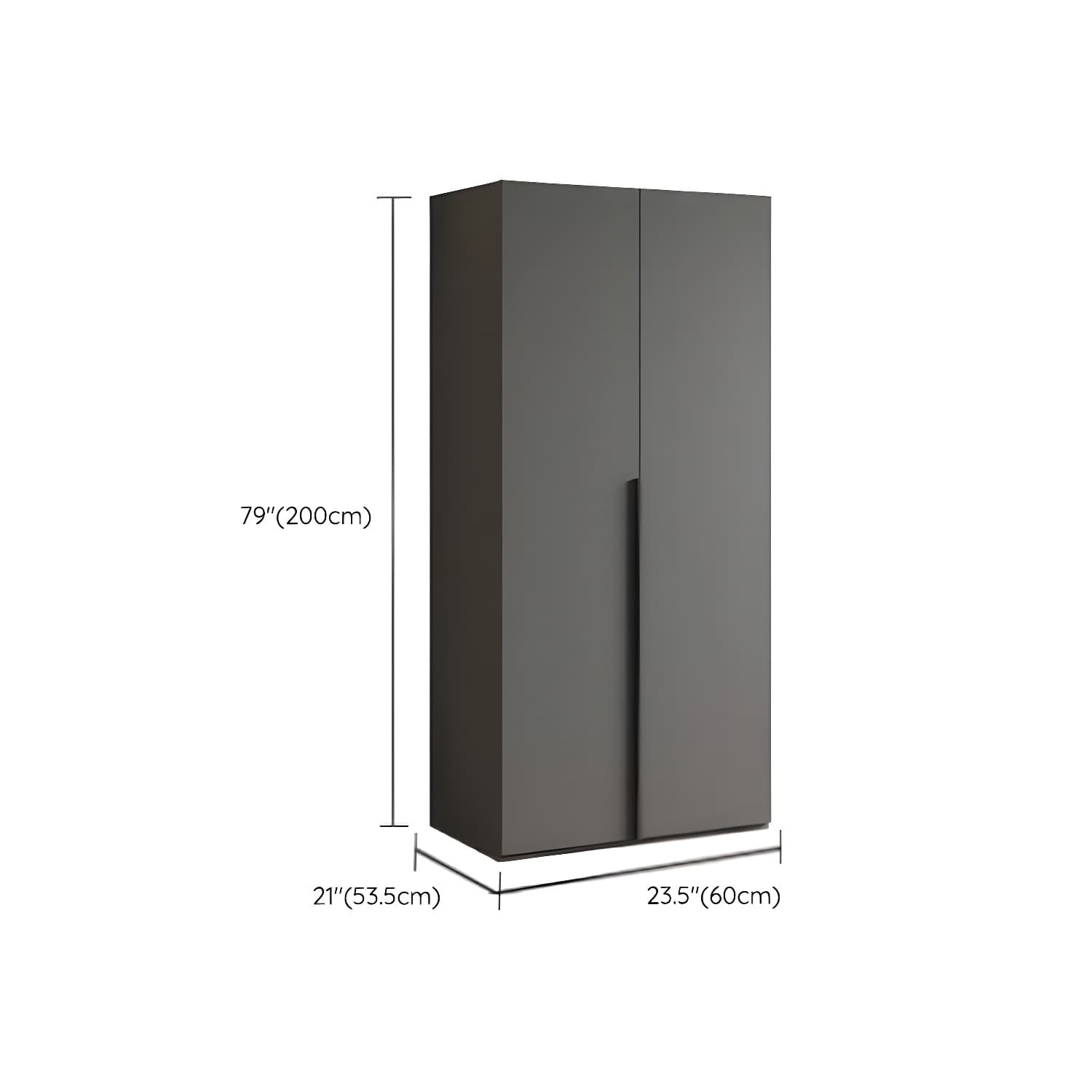 Modern Grey Wood Wardrobe Armoire with Drawers & Shelves for Ample Storage - image 15