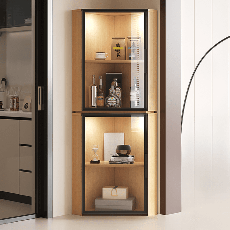 Nook Detached Accent Cabinet with Damp-proof and Scratch-immune Features, Glazed Door, Grip Bars, and Midnight Black/Chalk/Sepia Top - image 5