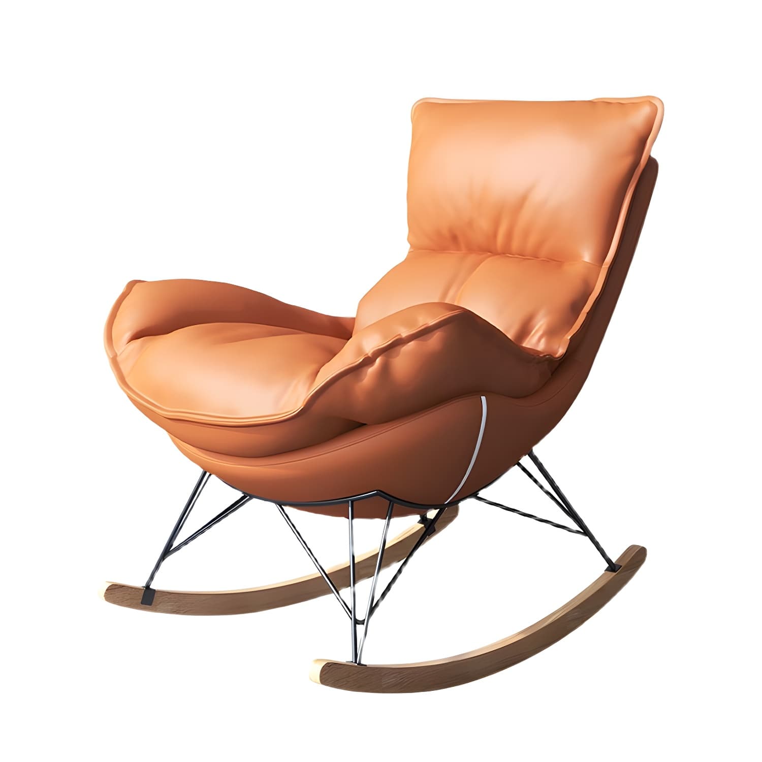 Contemporary Rocking Accent Chair Antique Finish Rocking Chair with Ottoman - image 19