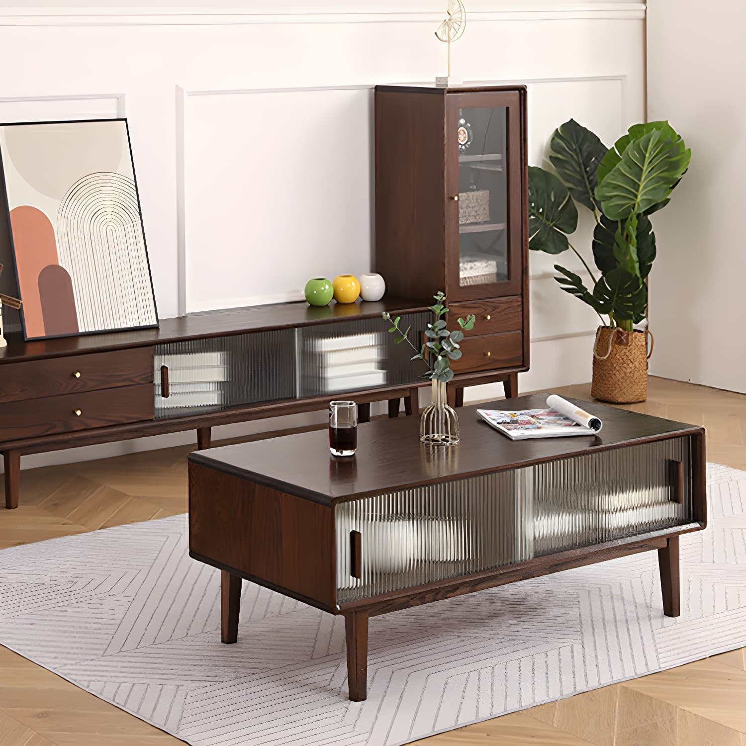 Scandinavian TV Stand with Low Height and the Cabinet Storage - image 14