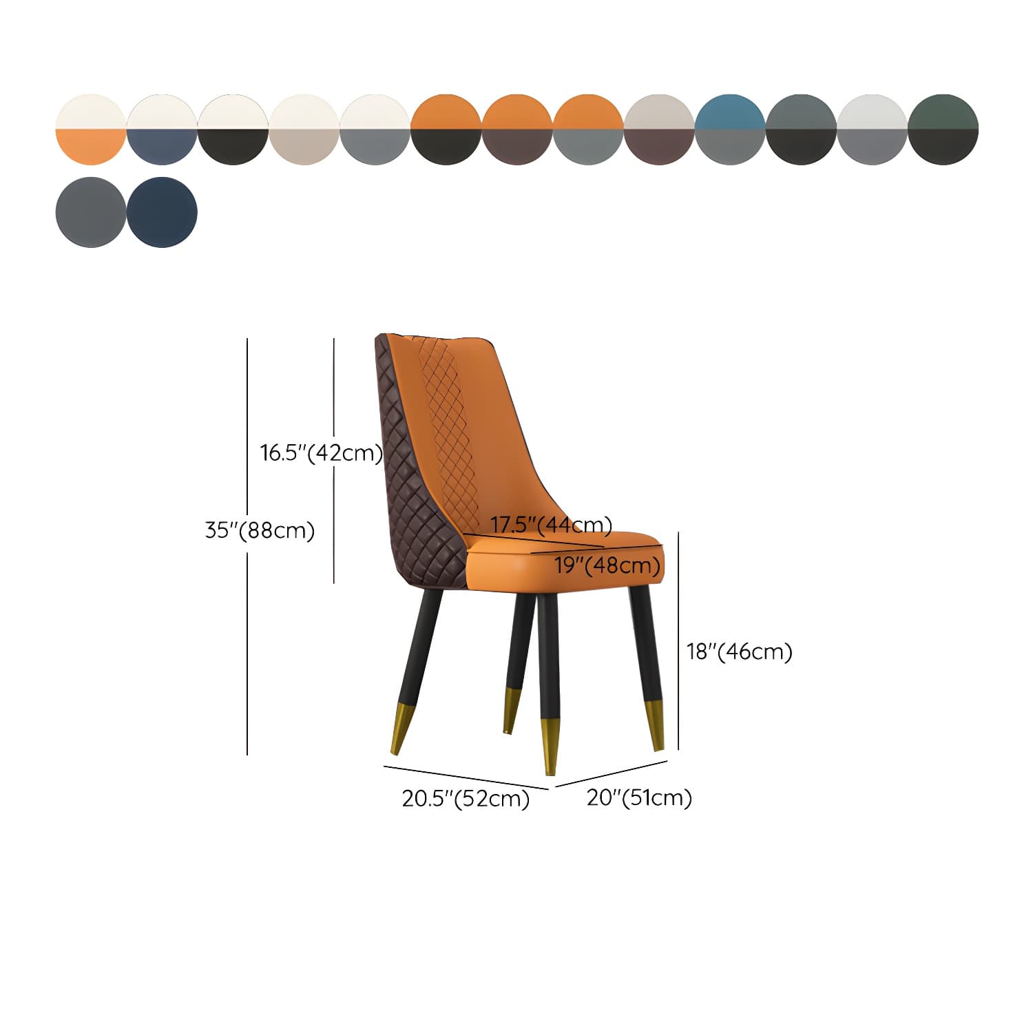 Industrial Style Dining Chairs Faux Leather Kitchen Chairs with Wood Legs - image 26
