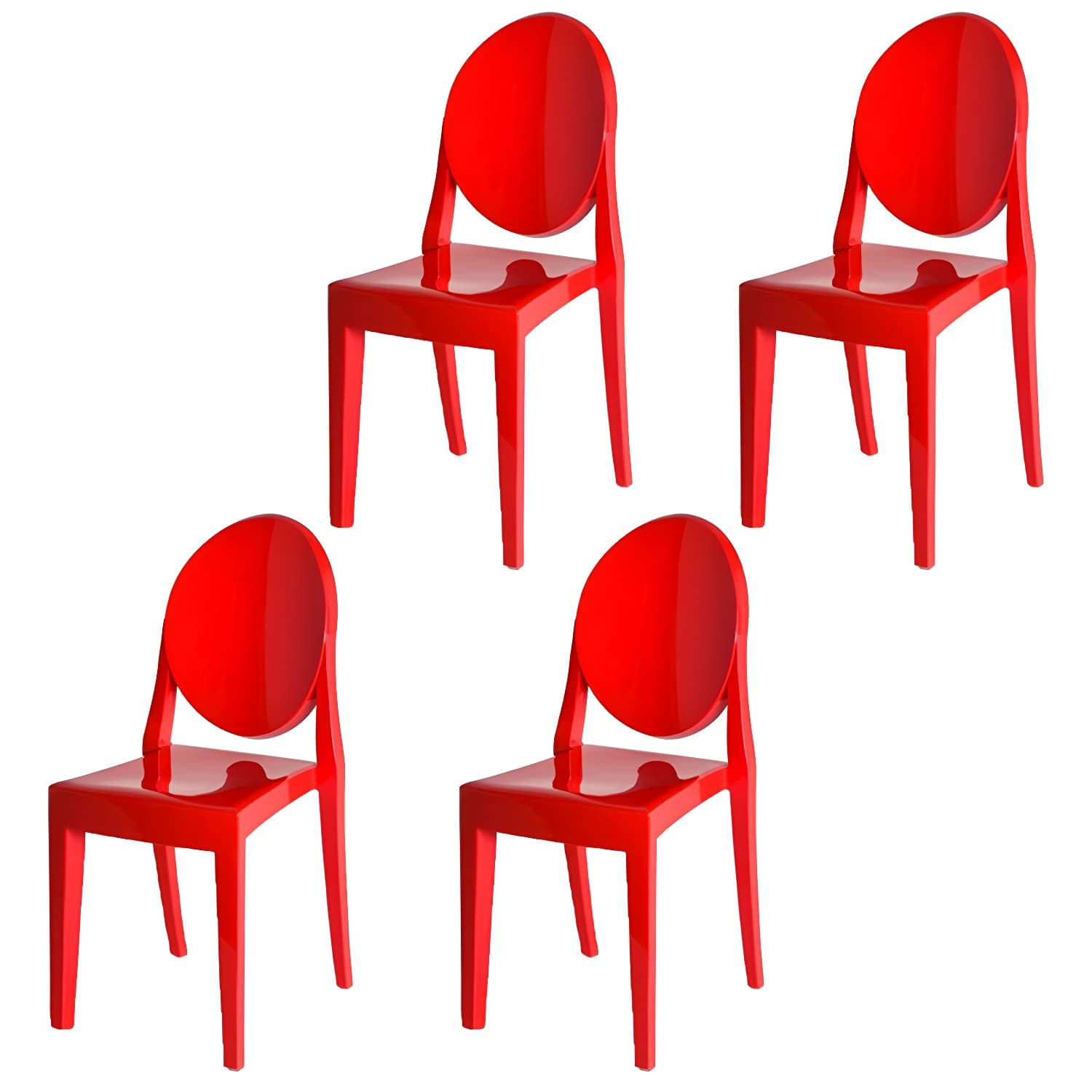 Scandinavian Winehouse Plastic Side Chair Transparent Open Dining Chair (Set of 4) - image 13