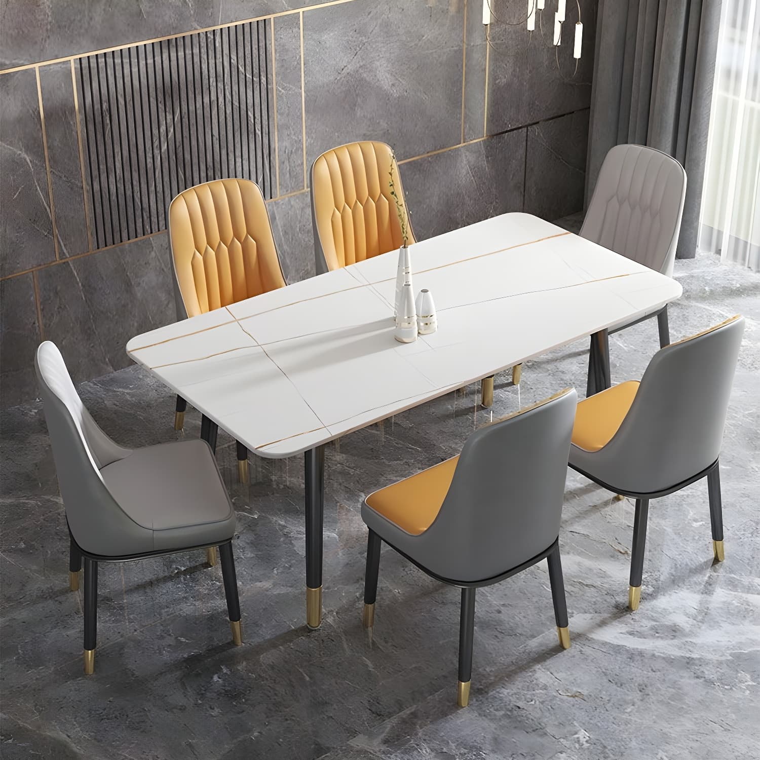 Simplicity Furniture Rectangle Stone Dining Room Table for Dining Room - image 14