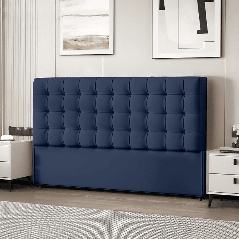 Modish No Distressing Button-tufted Panel Headboard in Rectangle Shape for King/Queen/Full Bed with Sponge Upholstery Fill and Standard Height - image 3