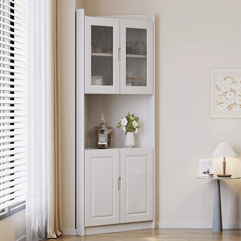 Independent Rubberwood Utility Storage Cabinet with Shelves, Living Room - image 5
