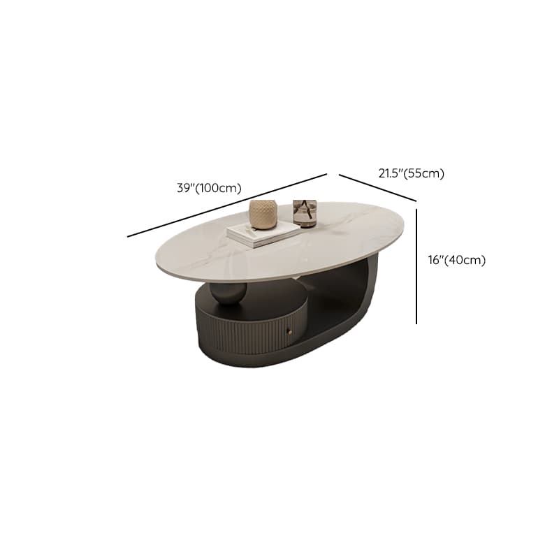 Nested Elliptical Accent Table with Repository Storage for Indoor Use - image 18