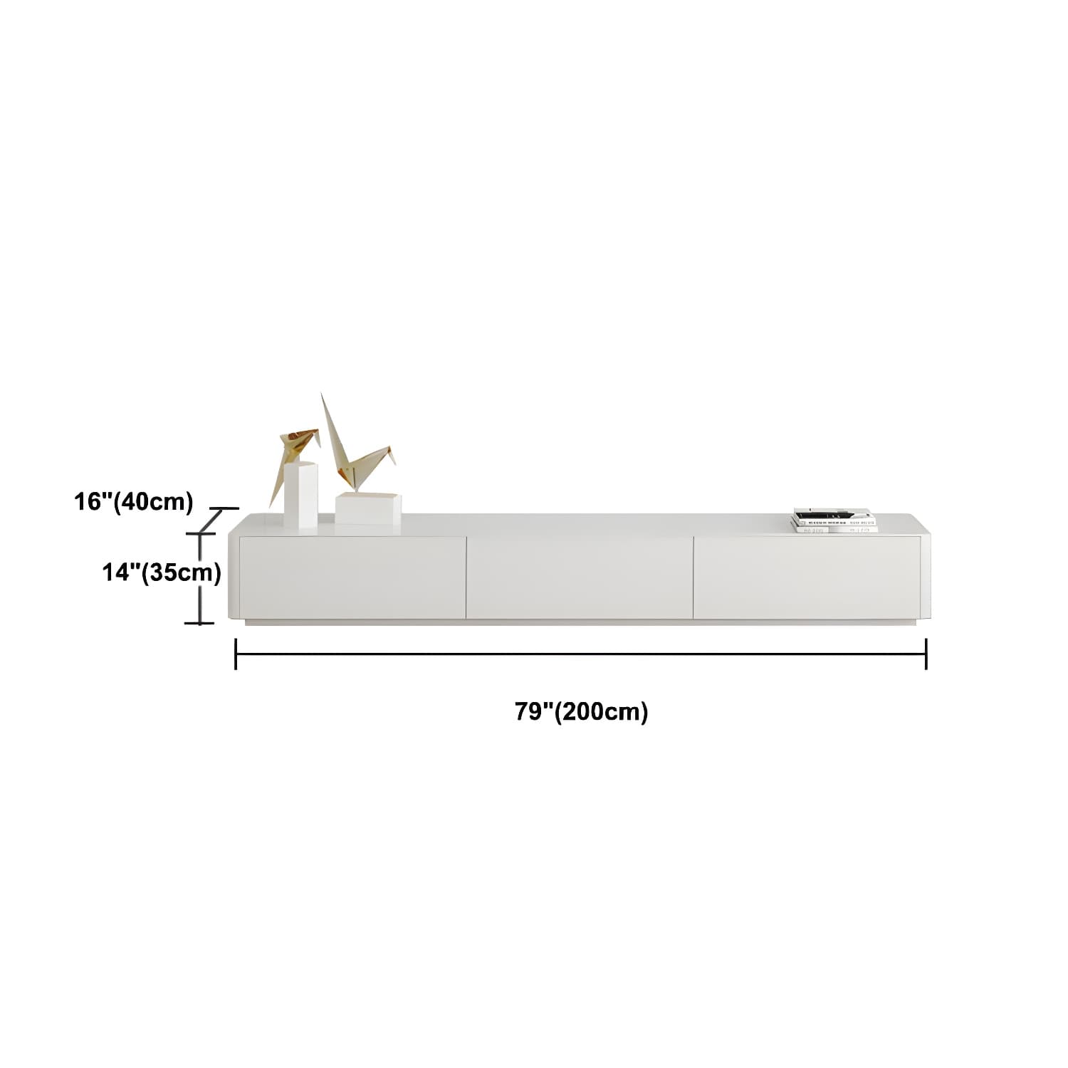 Scandinavian TV Console, White TV Stand with Drawers for Living Room - image 13