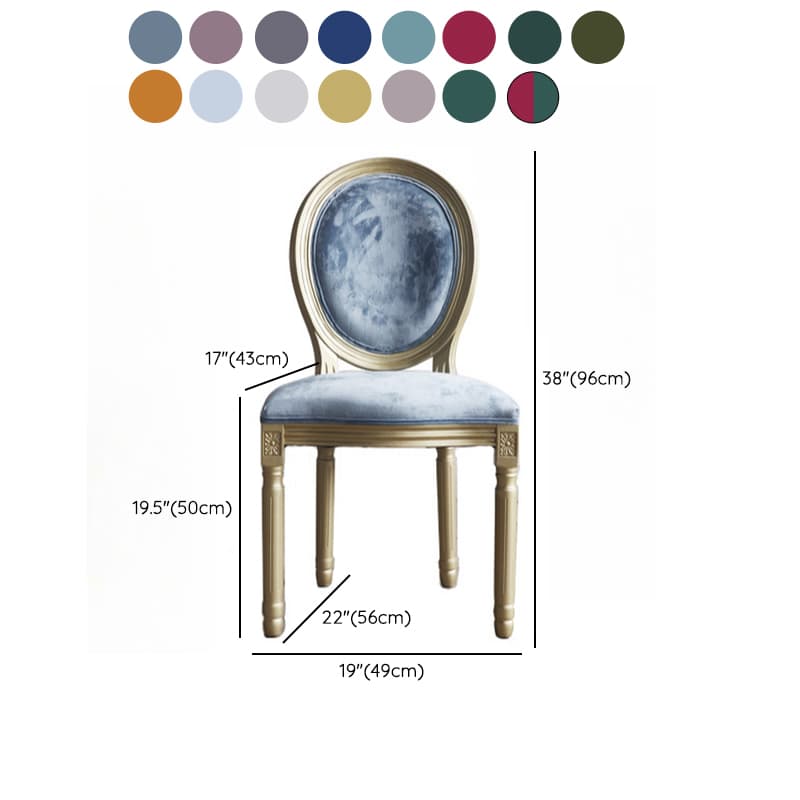 Golden Legged King Louis Back Armless Chair for Dining Room, Outlined Frame with Foot Pads, Steady and Stable - image 23