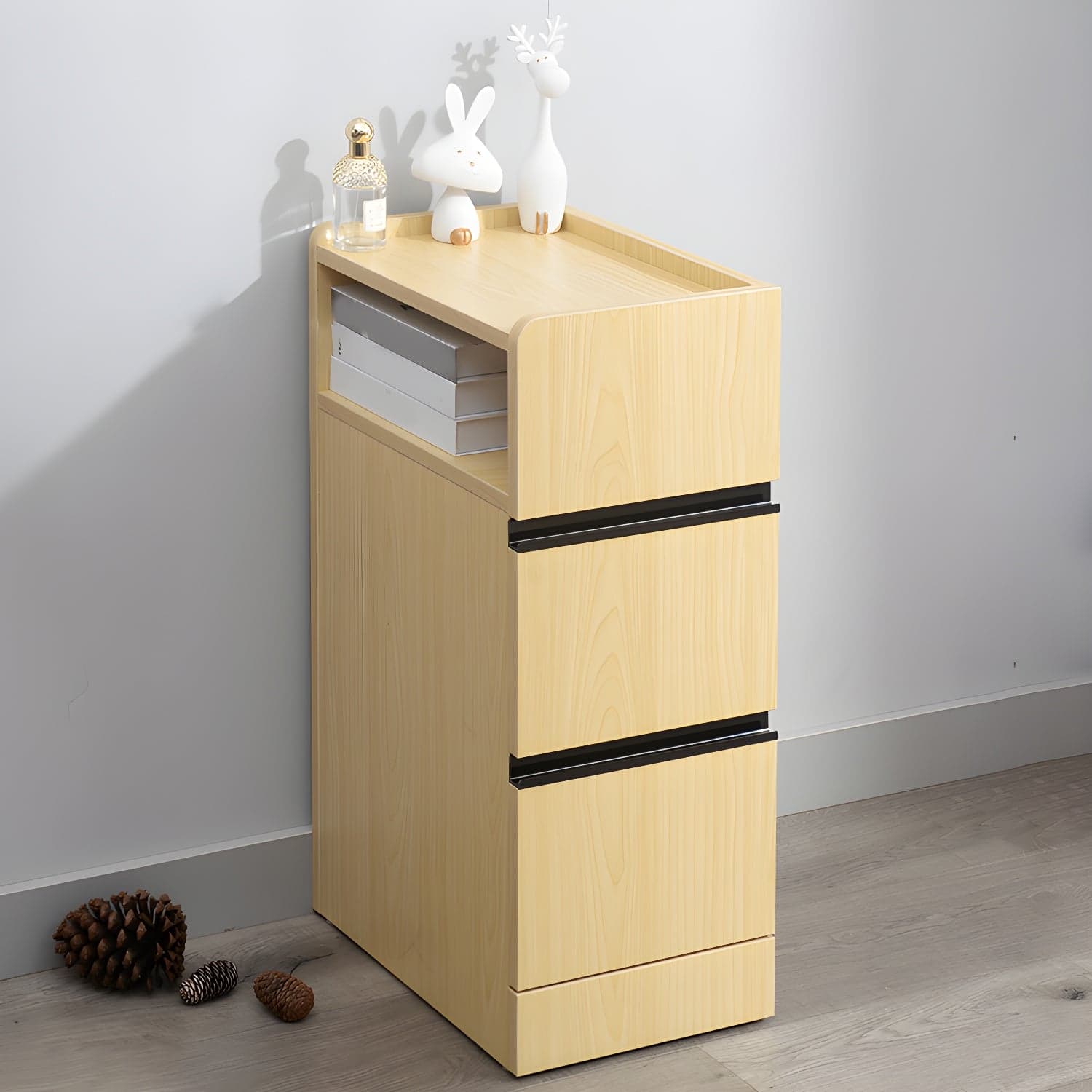 Scandinavian Accent Table Nightstand 25.5" Tall with 2 Drawers - image 9