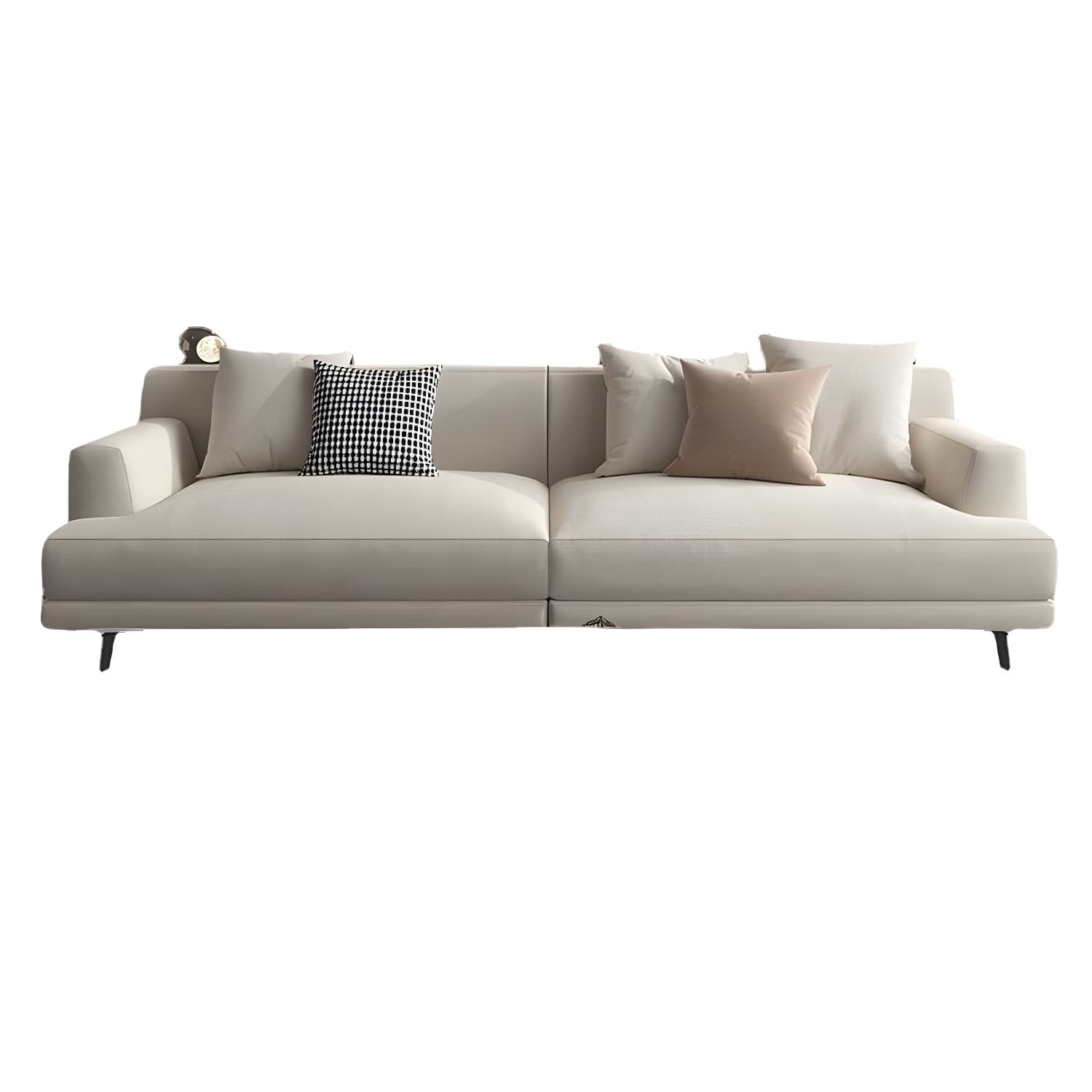 Modern Beige Cotton and Linen Sectional Sofa with Pine Wood Frame - image 5