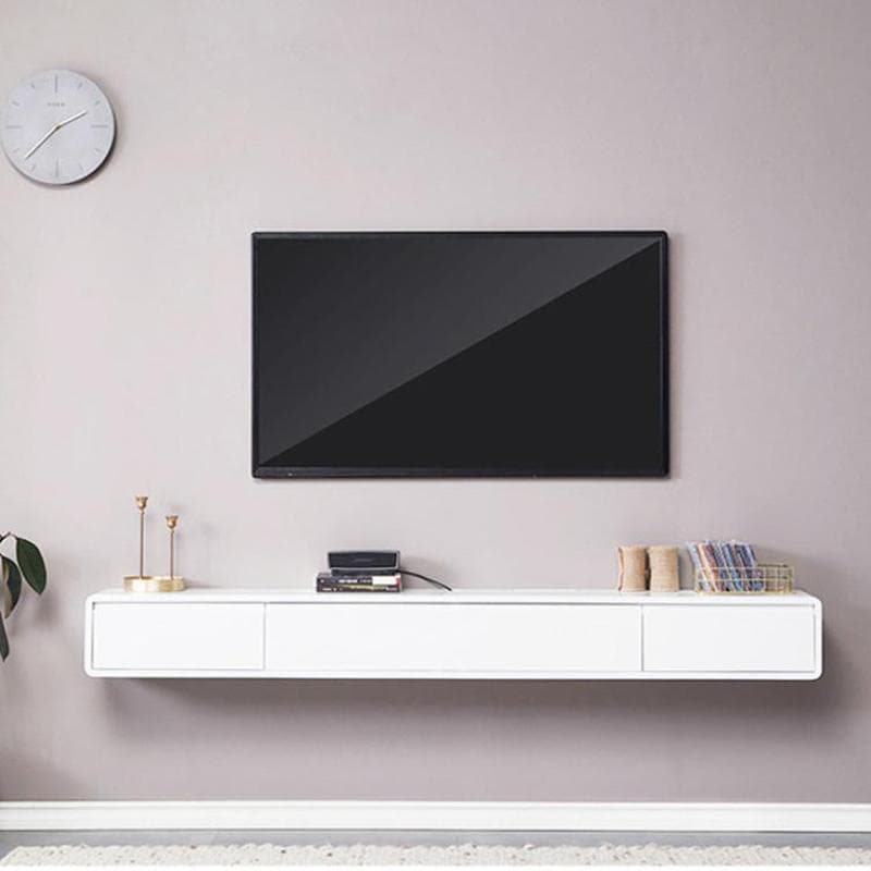 Rubberwood Scandinavian 20''x24'' Floating Mount Wood TV Stand with Drawers and Shelves - image 12