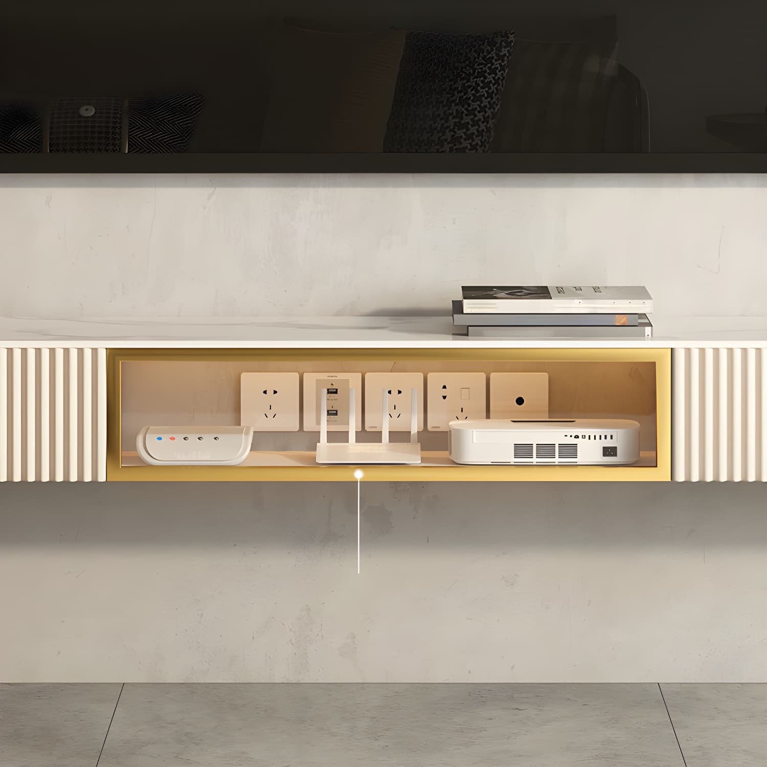 Contemporary TV Media Stand with Drawers Floating TV Stand Console - image 7