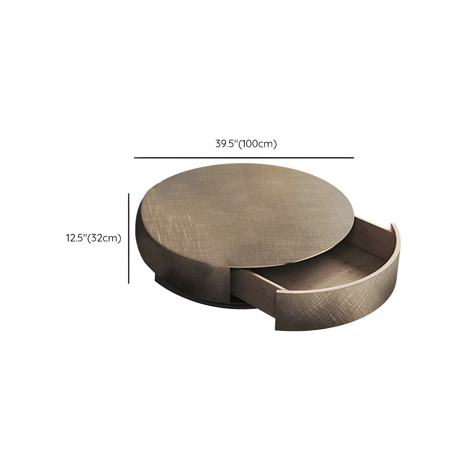 Round Coffee Table Brown Nesting Coffee Table Set for Living Room - image 15