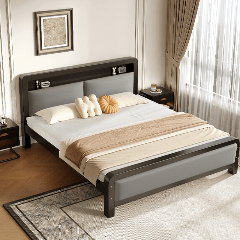 Minimalist Solid Color Storage Bed with Iron Frame and Leg for Living Room - image 5