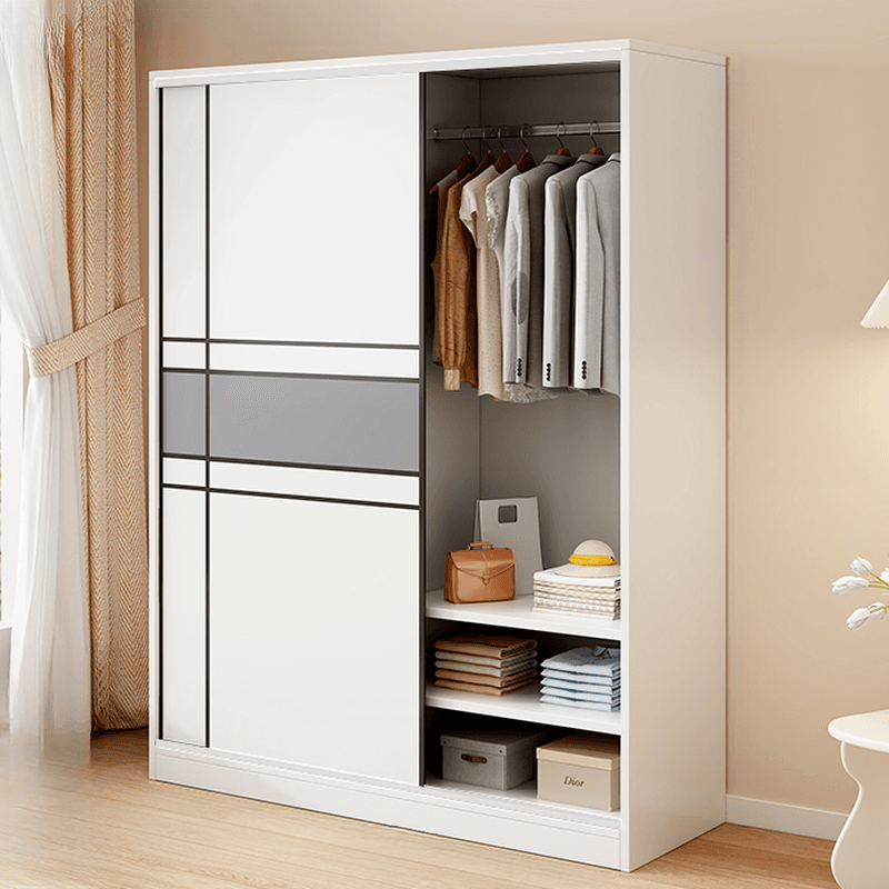 Minimalist Manufactured Wood Cabinet Armoire with Soft Close Door, Interior Shelves, and Clothing Rod - image 4