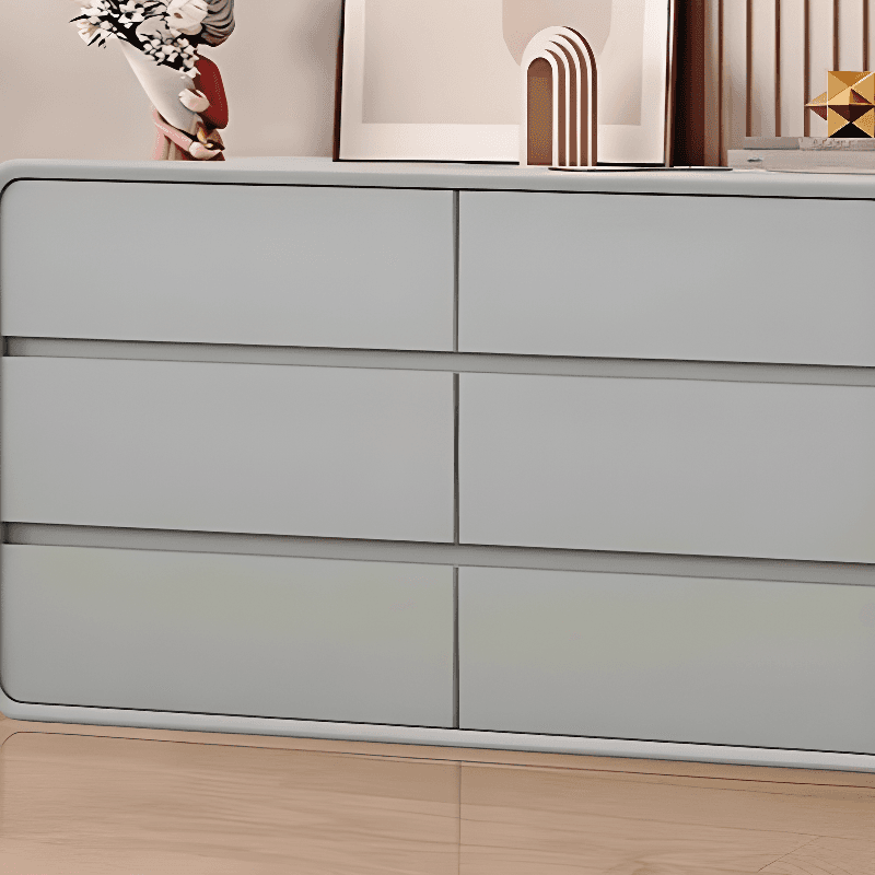 Art Deco Horizontal Console Dresser in Natural Wood with 6/8 Drawers - image 7
