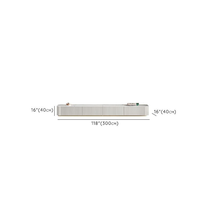 Simple Chalk Sintered Stone Rectangular TV Stand with 6-Drawer/4 Drawers/3-Drawer & Cable Management - image 10