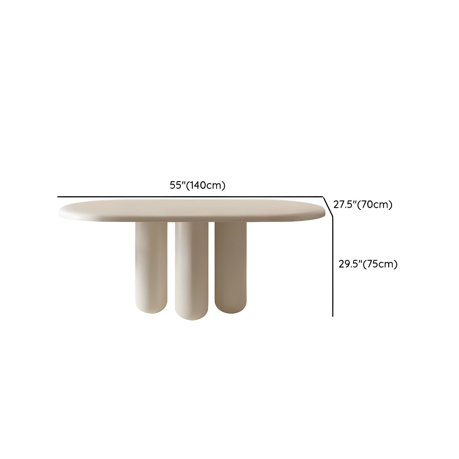 Scandinavian Wooden Oval and Round Dinner Table in White for Dining Room - image 11