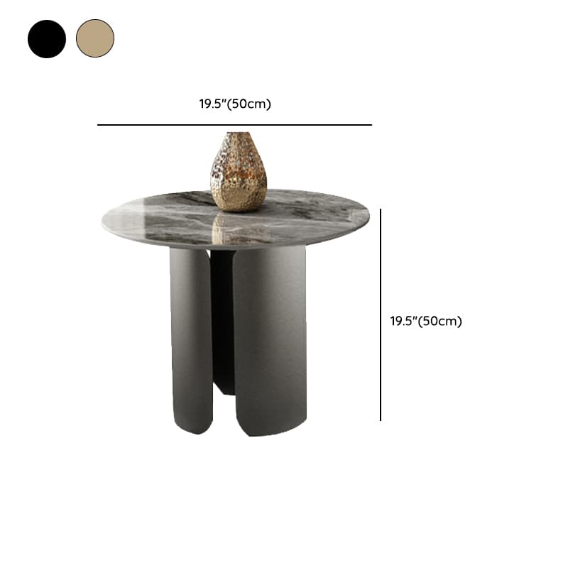 Glam Style Round Coffee Table with Sleek Stone Top and Sturdy Iron Base - image 14