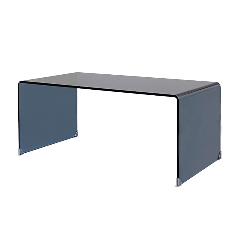 Modern Glass Coffee Table with Transparent Rectangular Top & Sleek Sled Base - image 7