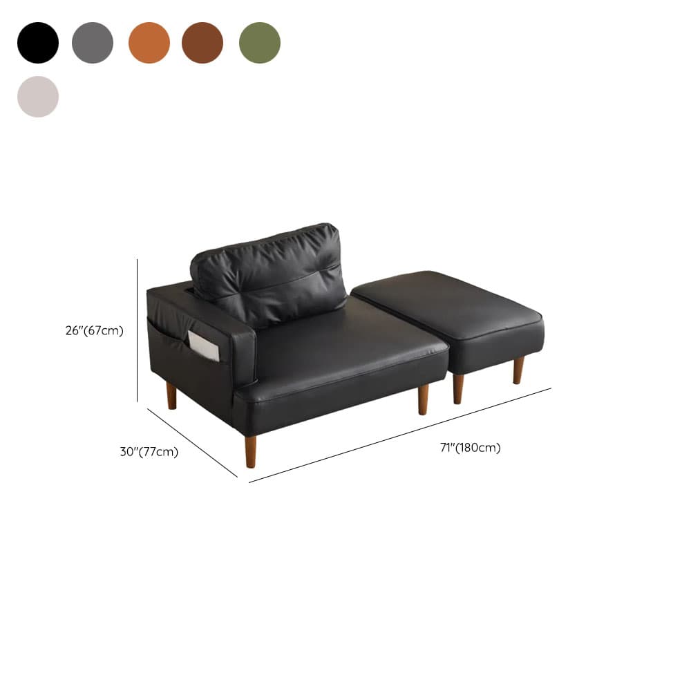 Contemporary Modern Solid Color Scratch-immune Standard Sofa/Loveseat/Single Sofa in Gray/Sage/Sepia for 2 People with Receptacle and Ottoman - image 14