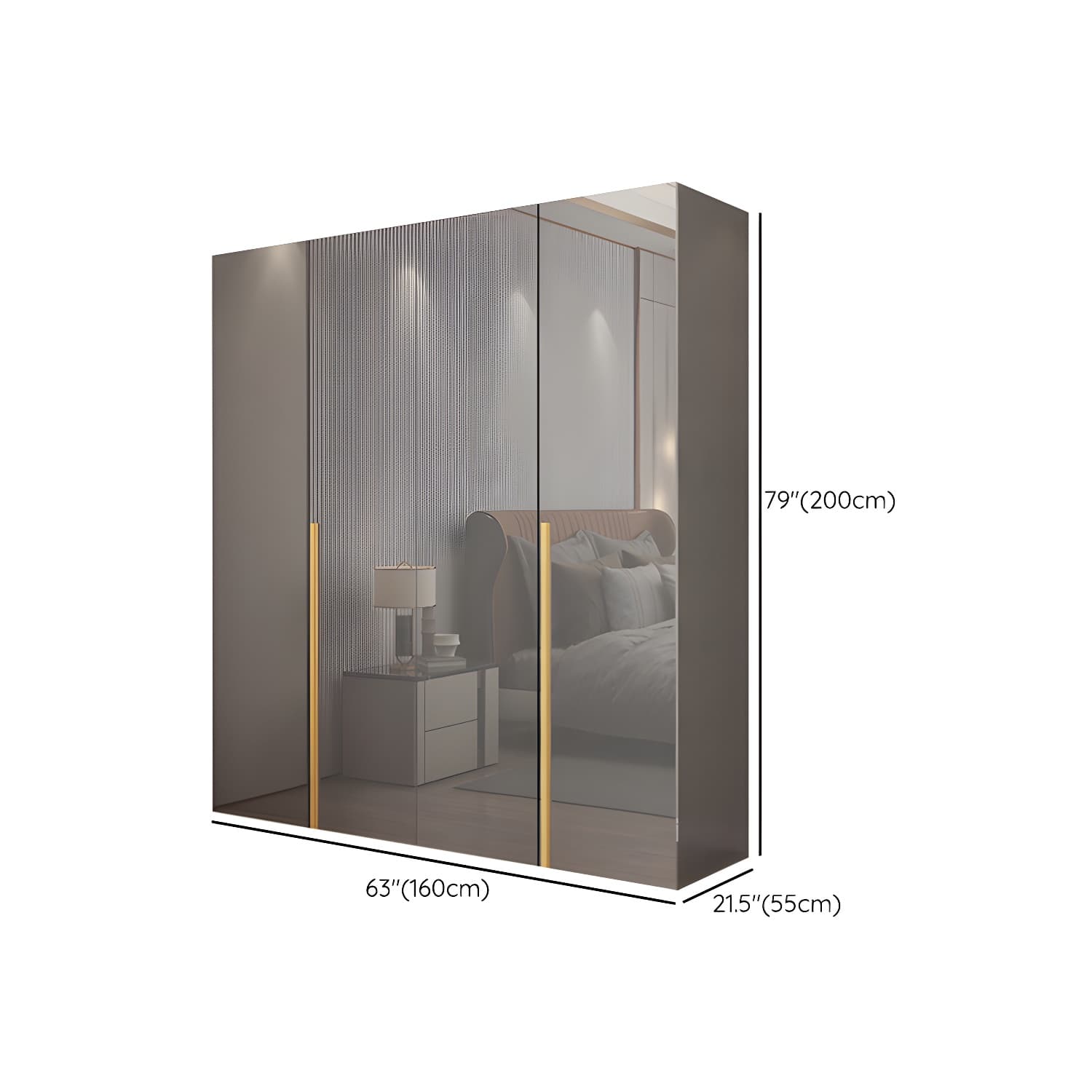 Engineered Wood Wardrobe Closet with Shelves Modern Wardrobe Cabinet for Home - image 12