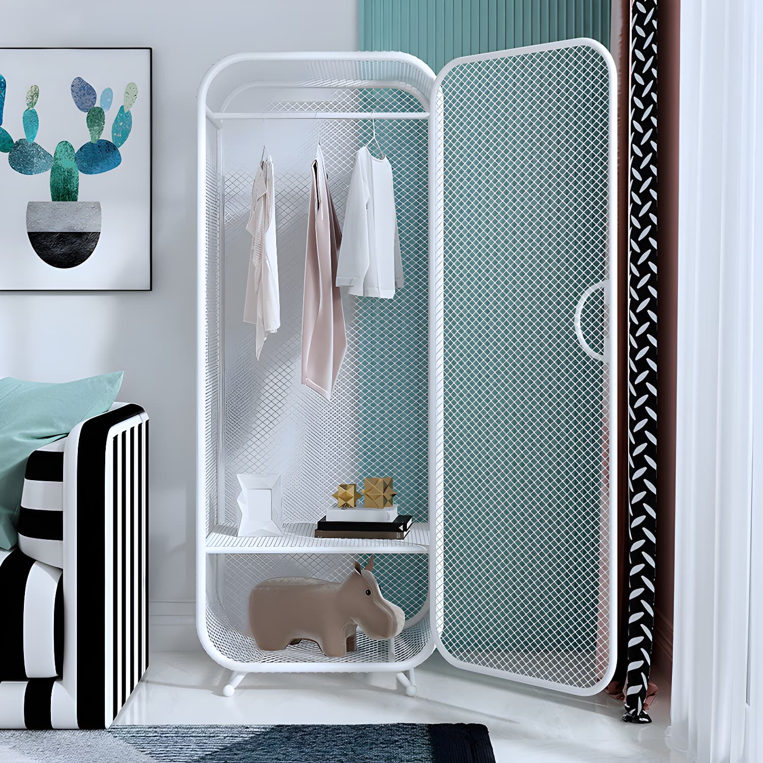 Contemporary Wardrobe Closet Metal Wardrobe Cabinet for Bedroom - image 14