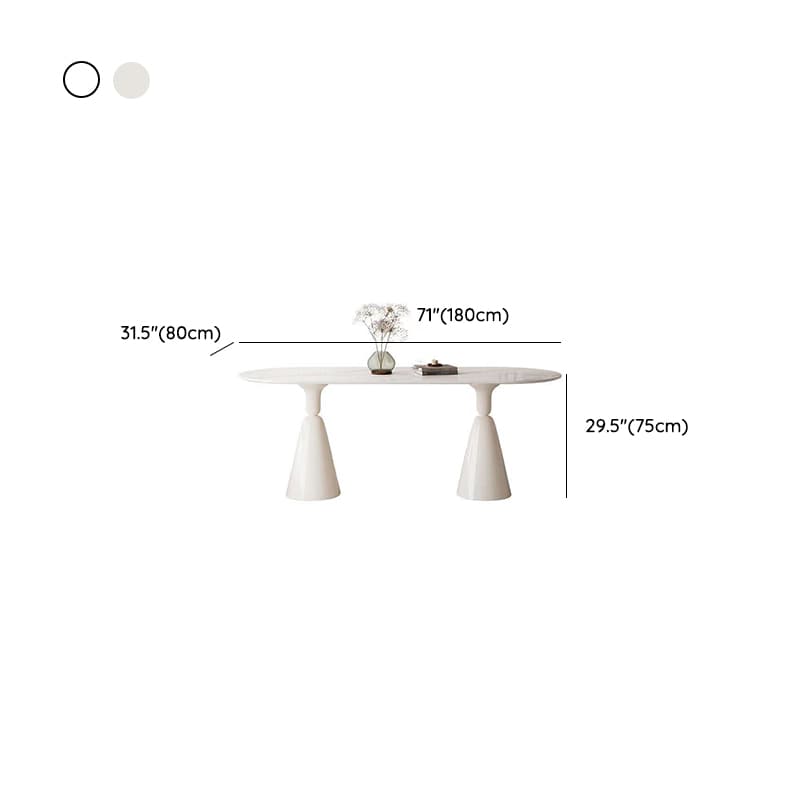 Simplistic Dining Table with Chalk Stone Top, Fixed Table, Seats 4 to 8, Scratch-immune - image 17