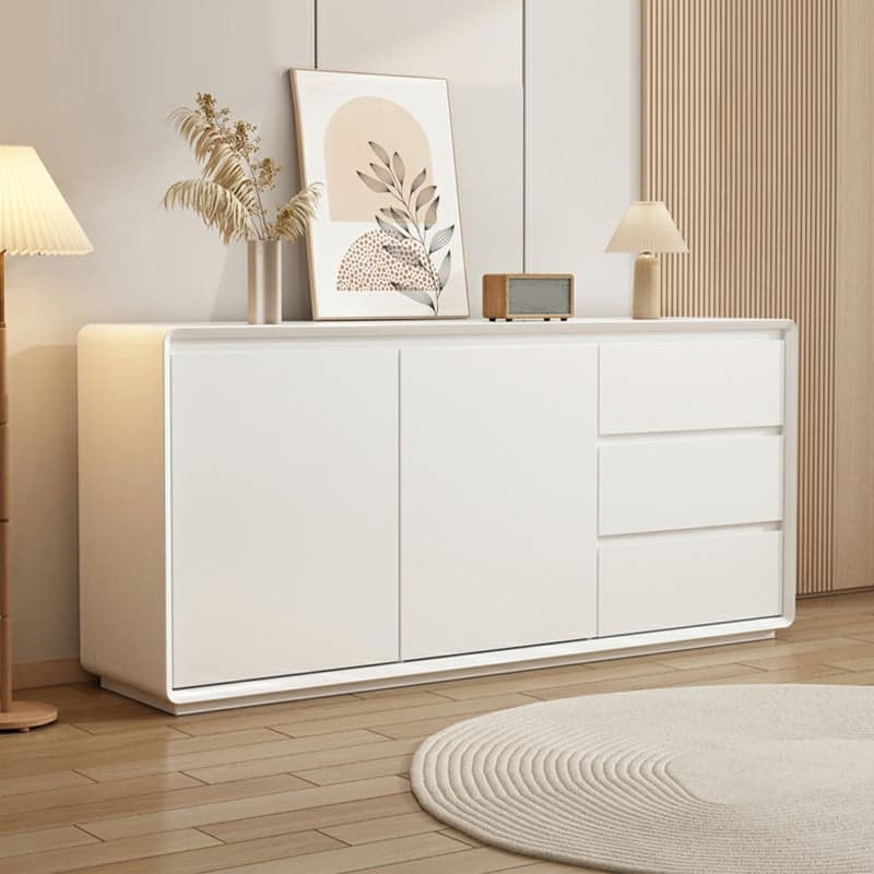 Wooden Modern Sideboard Credenza with 3 Drawers and 2 Cabinets for Storage - image 4