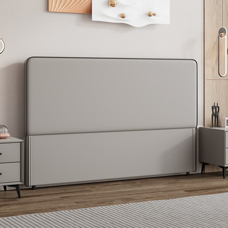 Modish Style Panel Headboard with No Distressing in Timber, Rectangle Shape for King/Queen/Full Bed, Featuring Sponge Upholstery Fill and Standard Height