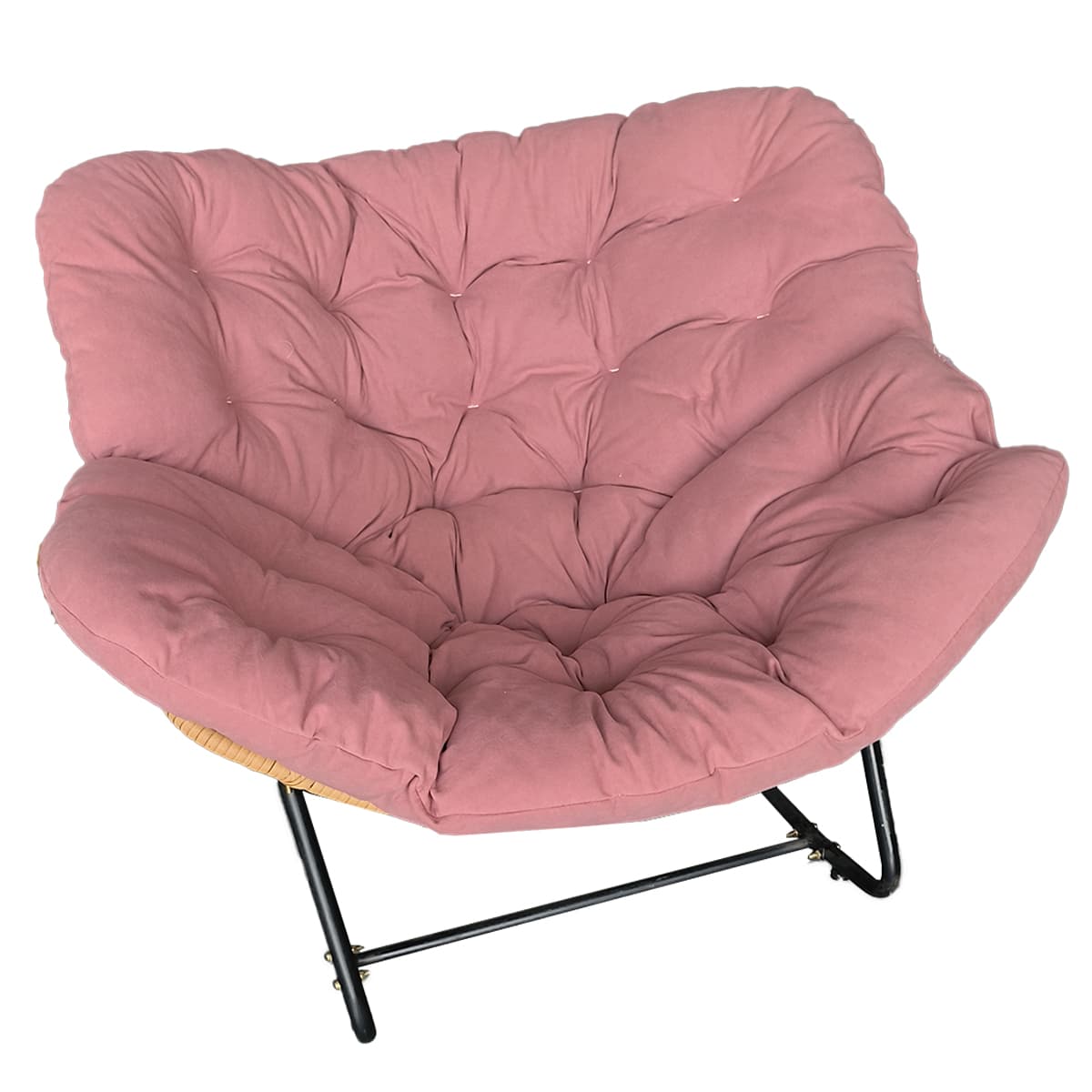 Midnight Black/Chalk/Cocoa Ergonomic Rocking Chair Couch with Rear Back, Stationary - image 9