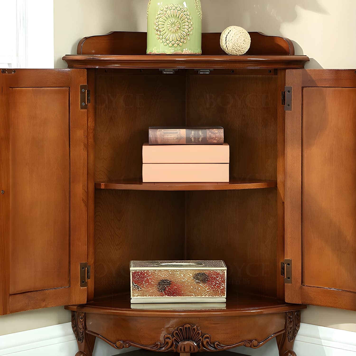 38.58"/47.24" Tall Brown Corner Cabinet , Wooden Storage Cabinet - image 8