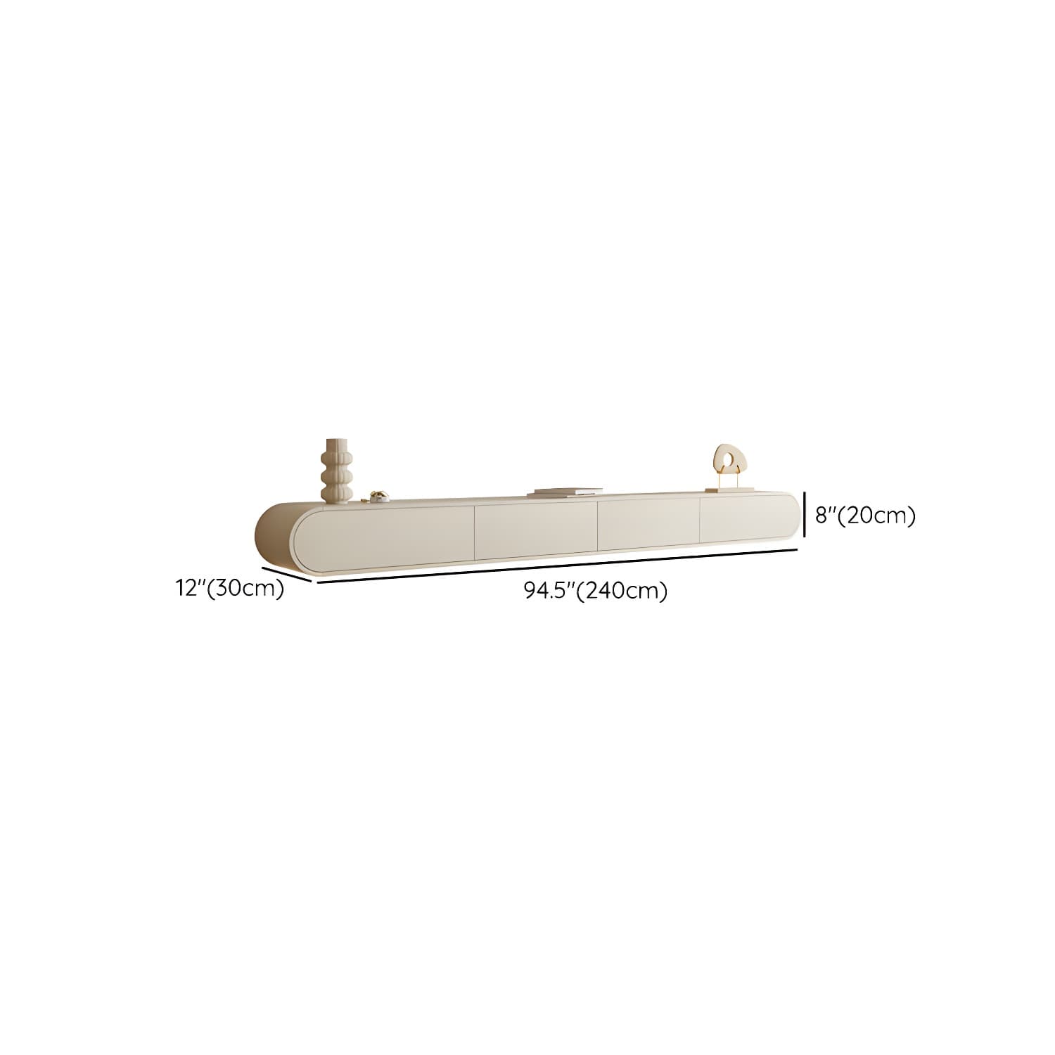 Contemporary TV Media Console Floating TV Stand Console with Drawers - image 16