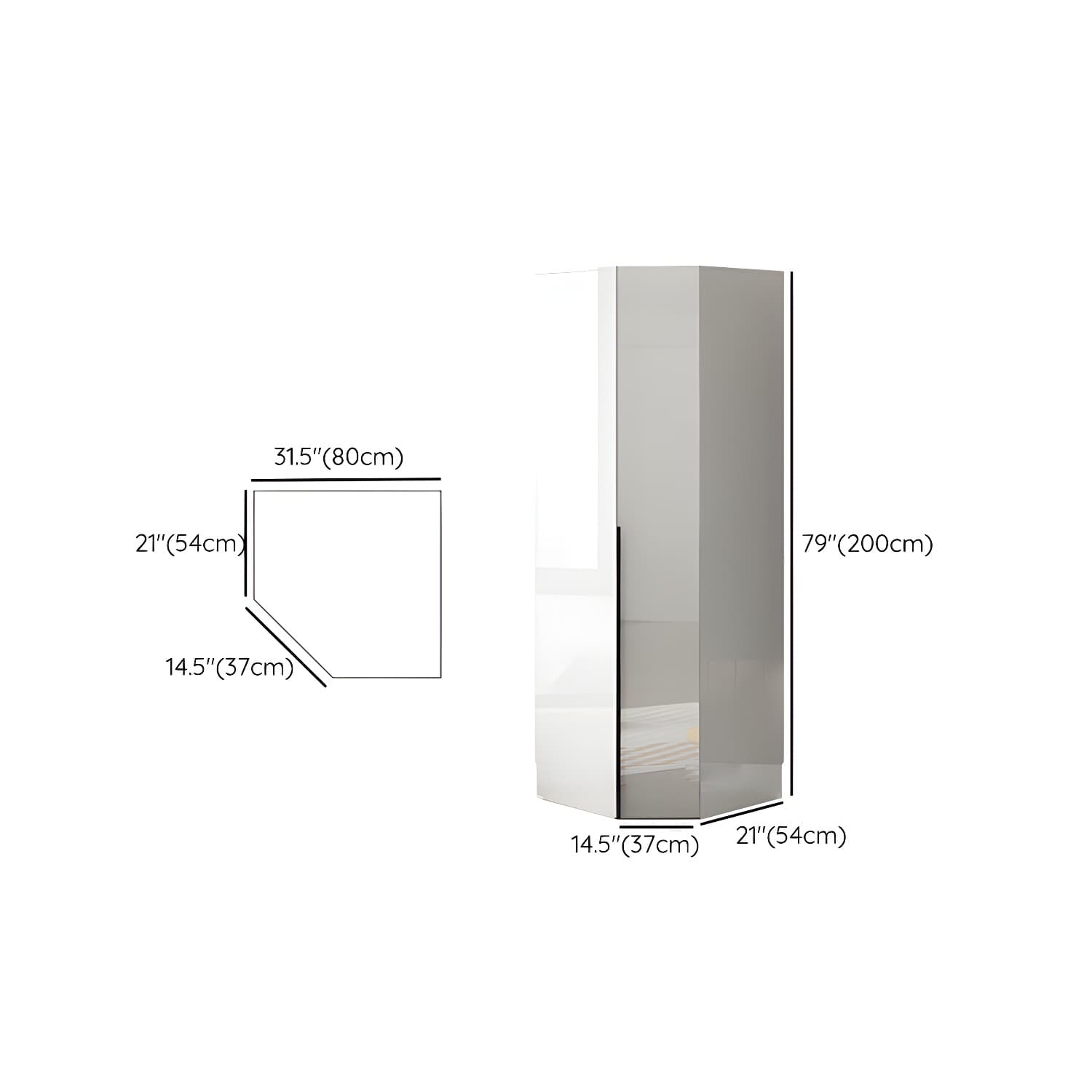 Hinged Wardrobe Armoire with Shelves White Wardrobe Closet for Home - image 20
