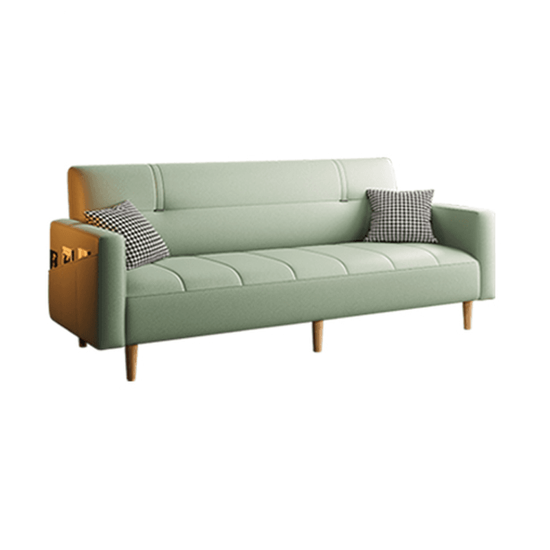 Trendy Water Resistant Convertible Sofa in Grey/Light Green/Off-White with Arm, 4-seater/Seats 3/2 People, Receptacle Storage, and 2 Pillows - image 11