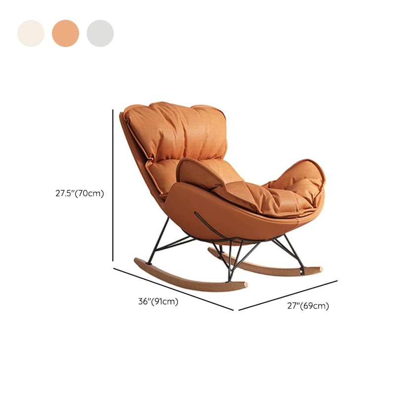 Grey/Chalk/Amber Contemporary Alloy 2 Piece Set Rocking Armchair with Padded Upholstery and Ottoman - image 14