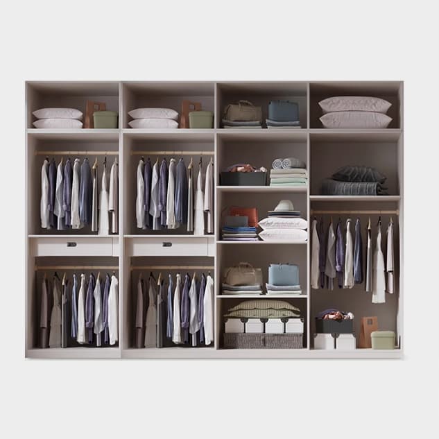 Simple Freestanding Cream Manufactured Wood Cabinet Armoire with Interior Shelves, Clothing Rod & Soft Close Drawer - image 6