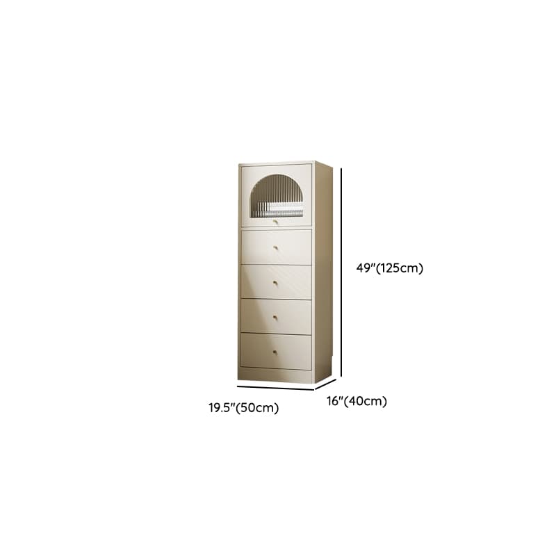 Chalk Trendy Composite Wood Semainier with Shelves, Hutch, and 6/5/4 Drawers in Vertical Orientation - image 13