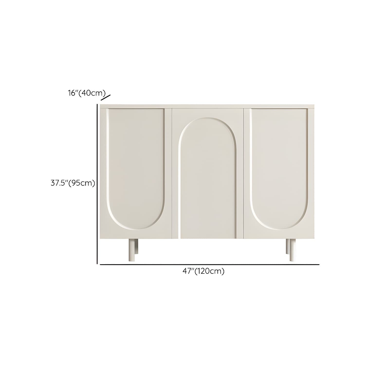Modern Living Room Manufactured Wood Buffet Sideboard in White - image 16